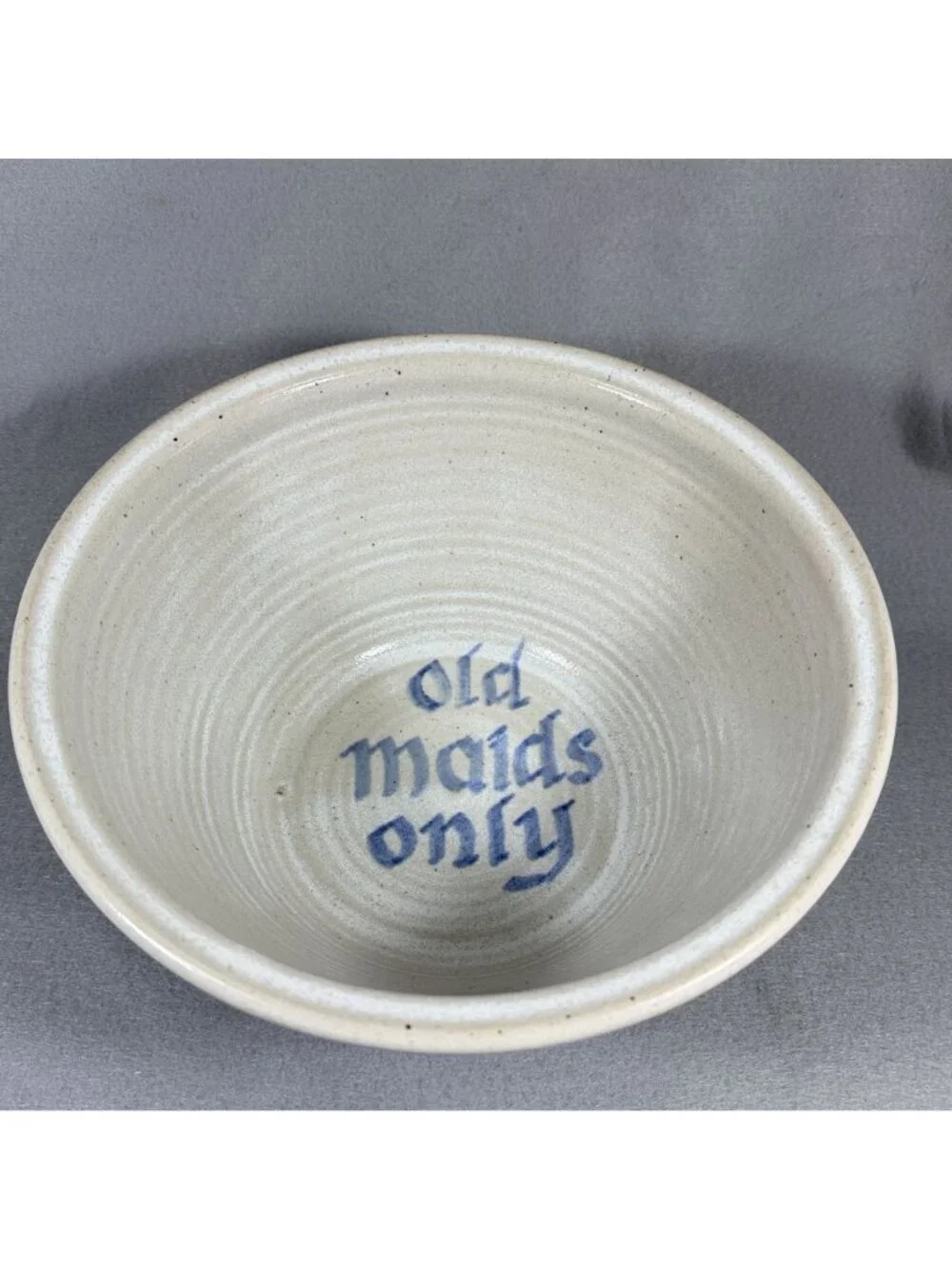 Vintage Large Studio Pottery Popcorn Bowl 11” Ceramic Old Maids Only Signed Debr